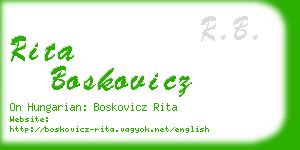 rita boskovicz business card